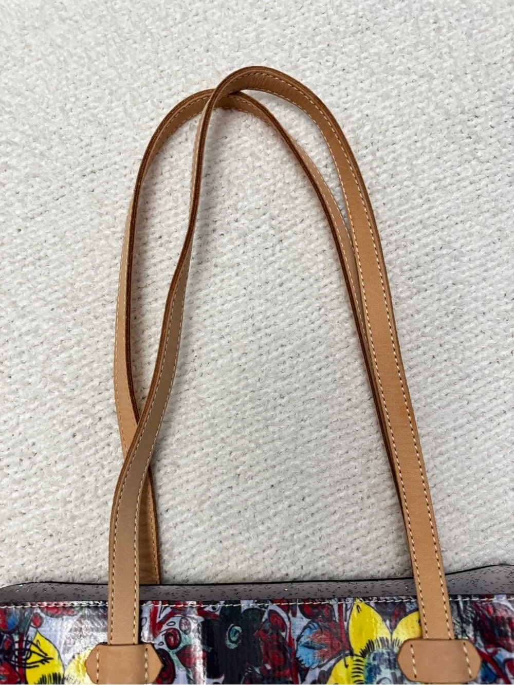 Consuela Everyday Tote - Floral Multicolor with Tan Straps